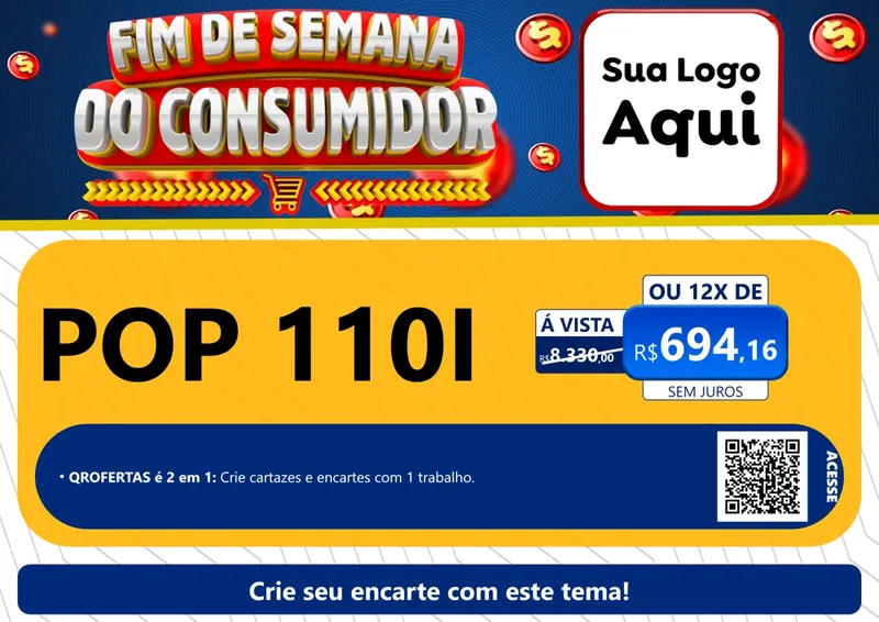 Modelo de Cartaz para Cartaz A4 Horizontal com o tema Fim de Semana do Consumidor para Concessionaria de Motos