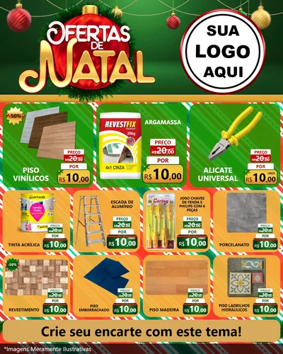 Modelo de Rede Social para Feed Instagram com o tema Ofertas de Natal para Material para Construção