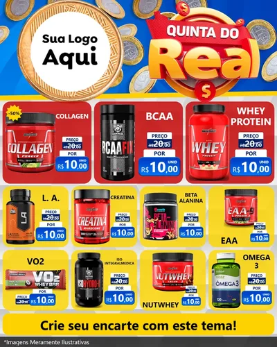 Modelo de Rede Social para Feed Instagram com o tema Quinta do Real para Suplementos alimentares