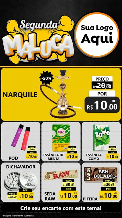Modelo de Rede Social para Stories com o tema Segunda Maluca para Tabacaria