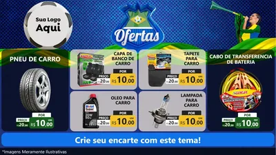 Modelo de TV para TV Horizontal com o tema Ofertas (Futebol) para Auto peças