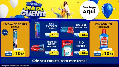 Modelo de TV para TV Horizontal com o tema Especial Dia do Cliente para Higiene Pessoal