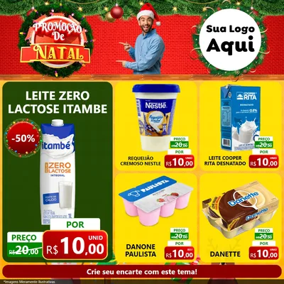 Modelo de Rede Social para Feed Facebook com o tema Promoção de Natal para Frios e Laticínios