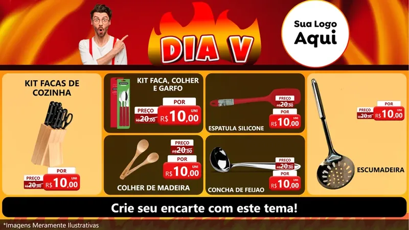 Modelo de TV para TV Horizontal com o tema Dia V para Utilidades Domésticas