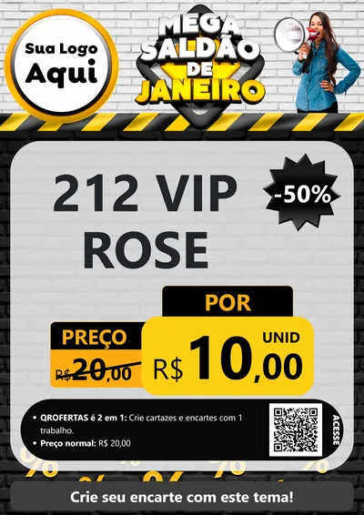 Modelo de Cartaz para Cartaz A4 Vertical com o tema Mega Saldão de Janeiro para Perfumes