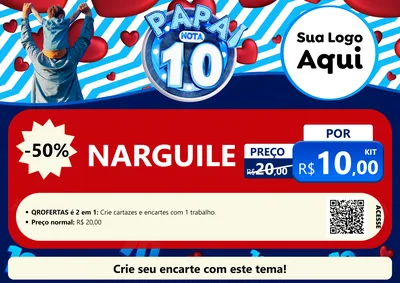 Modelo de Cartaz para Cartaz A4 Horizontal com o tema Papai Nota 10 para Tabacaria