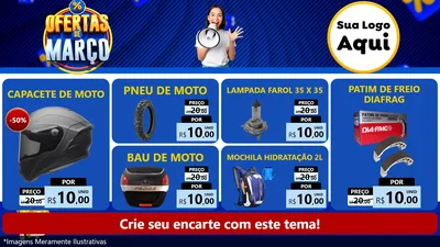 Modelo de TV para TV Horizontal com o tema Ofertas de Março para Moto peças