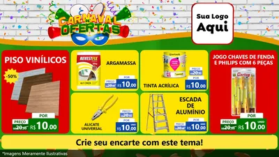 Modelo de TV para TV Horizontal com o tema Carnaval de Ofertas para Material para Construção