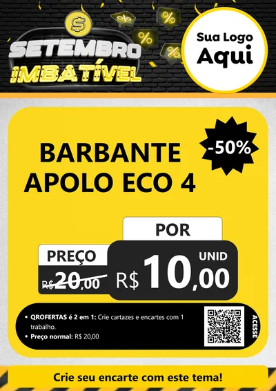 Modelo de Cartaz para Cartaz A4 Vertical com o tema Setembro Imbatível para Armarinho e Aviamentos