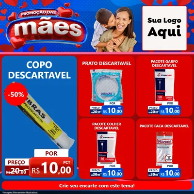 Modelo de Rede Social para Feed Facebook com o tema Promoção das Mães para Embalagens