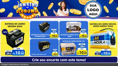 Modelo de TV para TV Horizontal com o tema Janeiro da Economia para Baterias Elétricas