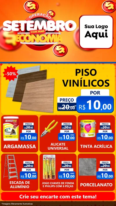 Modelo de Rede Social para Stories com o tema Operação Setembro Com Muita Economia para Material para Construção