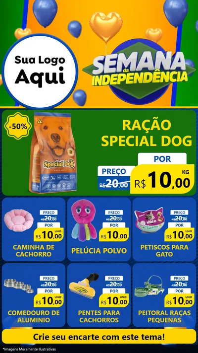 Modelo de Rede Social para Stories com o tema Semana da Independência para Pet Shop