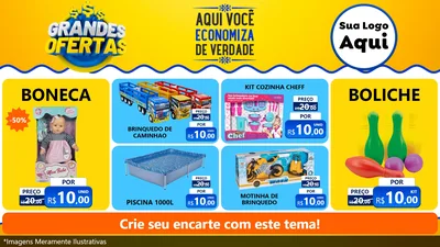 Modelo de TV para TV Horizontal com o tema Grandes Ofertas para Brinquedos