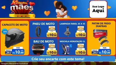 Modelo de TV para TV Horizontal com o tema Mês das Mães para Moto peças