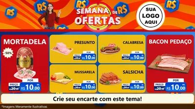 Modelo de TV para TV Horizontal com o tema Semana de Ofertas para Frios e Laticínios