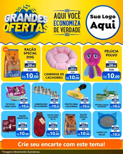 Modelo de Rede Social para Feed Instagram com o tema Grandes Ofertas para Pet Shop