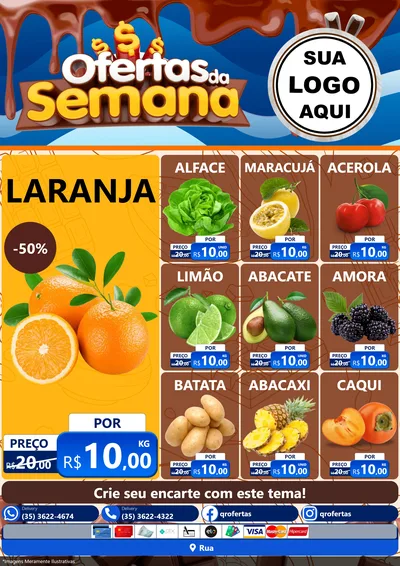 Modelo de Encarte para Encarte A4 Vertical com o tema Ofertas da Semana - Páscoa para Hortifrúti