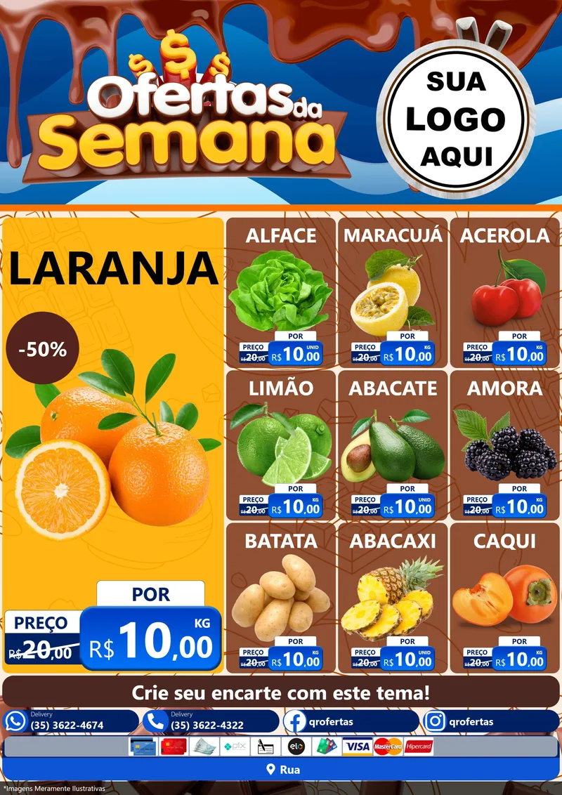 Modelo de Encarte para Encarte A4 Vertical com o tema Ofertas da Semana - Páscoa para Hortifrúti