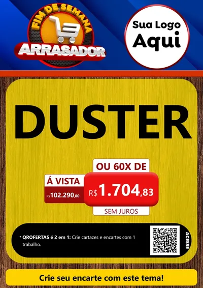 Modelo de Cartaz para Cartaz A4 Vertical com o tema Fim De Semana Arrasador para Concessionaria de Carros