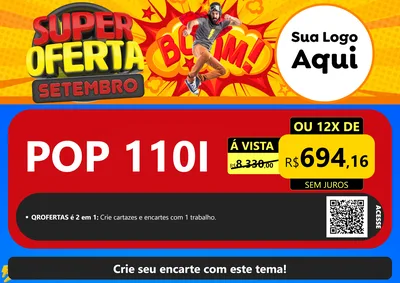Modelo de Cartaz para Cartaz A4 Horizontal com o tema Super Oferta Setembro para Concessionaria de Motos