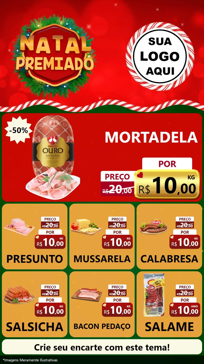 Modelo de Rede Social para Stories com o tema Natal Premiado para Frios e Laticínios