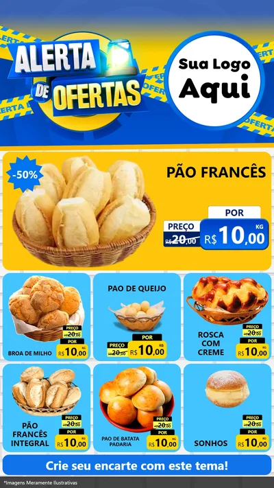 Modelo de Rede Social para Stories com o tema Alerta de Ofertas para Padaria