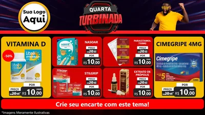 Modelo de TV para TV Horizontal com o tema Quarta Turbinada para Farmácia