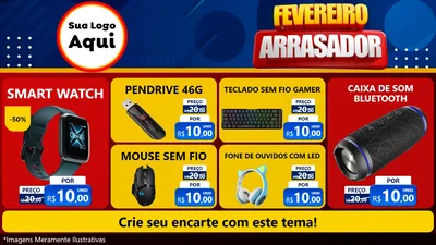 Modelo de TV para TV Horizontal com o tema Fevereiro Arrasador para Informática