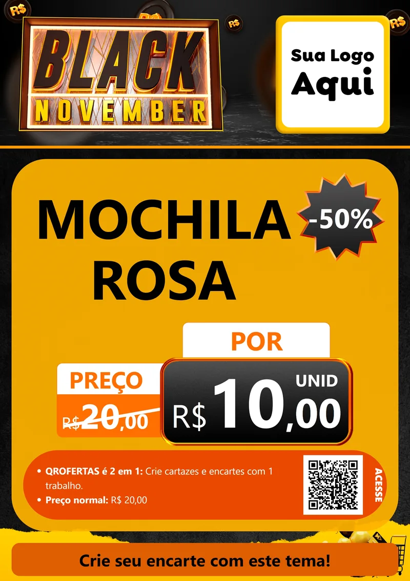 Modelo de Cartaz para Cartaz A4 Vertical com o tema Black November para Papelaria