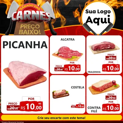 Modelo de Rede Social para Feed Facebook com o tema Sábado das Carnes para Açougue