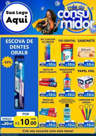 Modelo de Encarte para Encarte A4 Vertical com o tema Mês do Consumidor para Higiene Pessoal