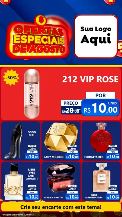 Modelo de Rede Social para Stories com o tema Ofertas Especiais de Agosto para Perfumes