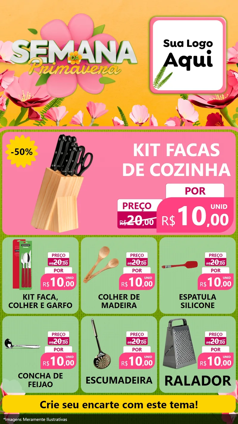 Modelo de Rede Social para Stories com o tema Semana da Primavera para Utilidades Domésticas