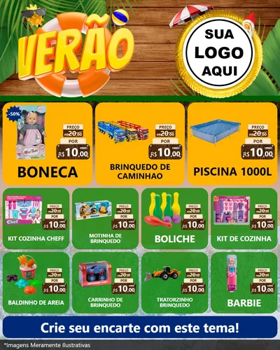 Modelo de Rede Social para Feed Instagram com o tema Verão para Brinquedos