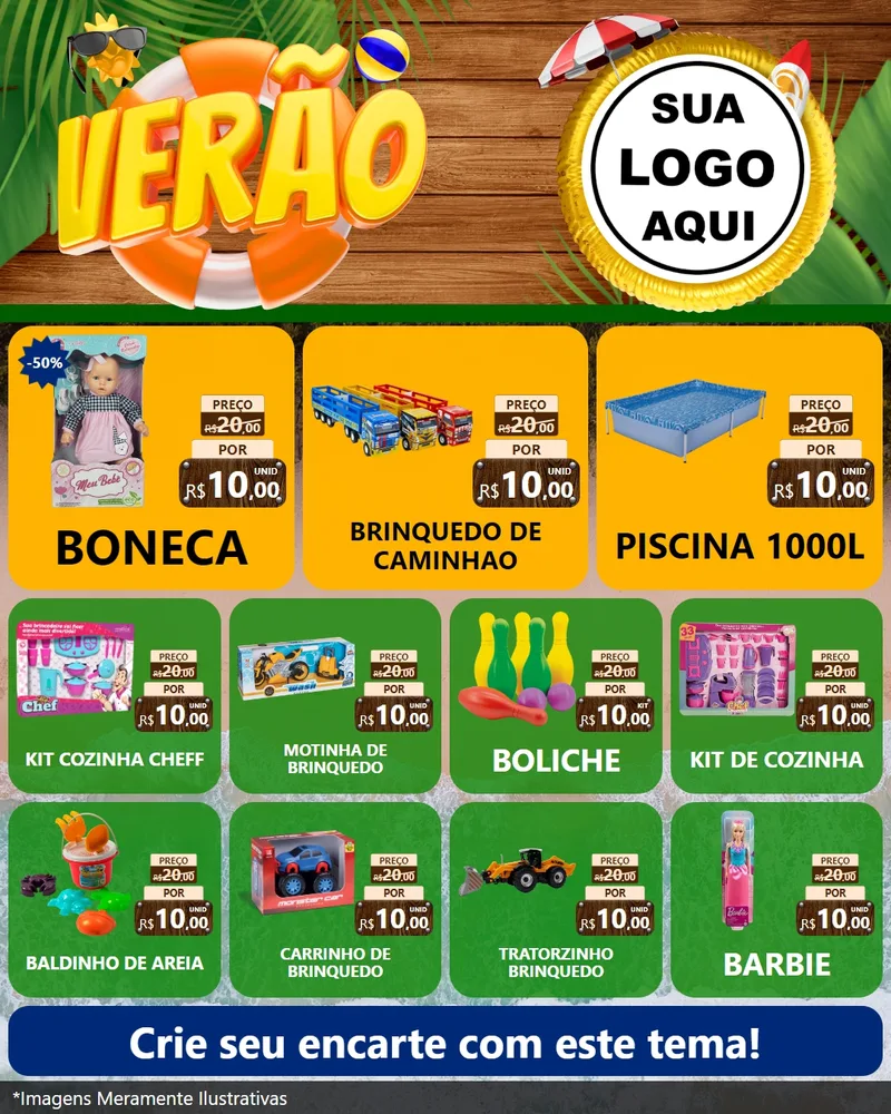 Modelo de Rede Social para Feed Instagram com o tema Verão para Brinquedos
