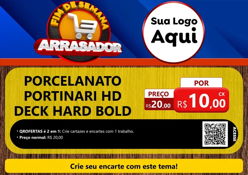 Modelo de Cartaz para Cartaz A4 Horizontal com o tema Fim De Semana Arrasador para Pisos e revestimentos