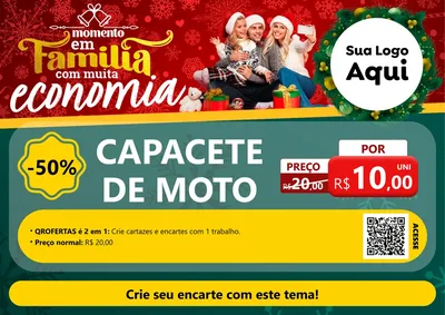 Modelo de Cartaz para Cartaz A4 Horizontal com o tema Momento em Família (Natal) para Moto peças