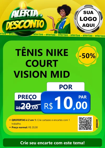 Modelo de Cartaz para Cartaz A4 Vertical com o tema Alerta de Desconto para Calçados