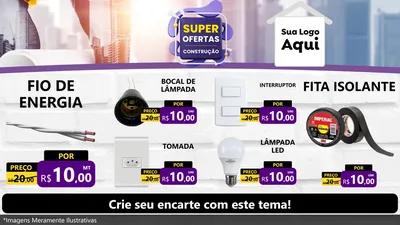Modelo de TV para TV Horizontal com o tema Super Ofertas - Construção para Materiais Elétricos