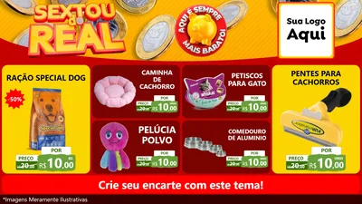 Modelo de TV para TV Horizontal com o tema Sextou do Real para Pet Shop
