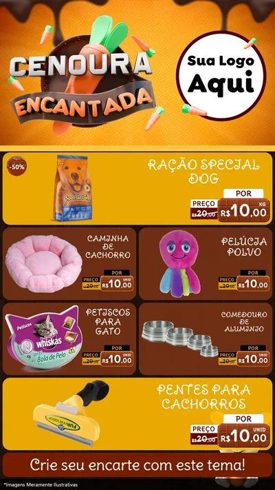 Modelo de TV para TV Vertical com o tema Cenoura Encantada - Páscoa para Pet Shop