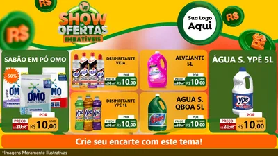 Modelo de TV para TV Horizontal com o tema Show de Ofertas Imbatíveis para Produtos de Limpeza
