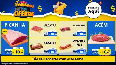 Modelo de TV para TV Horizontal com o tema Sabadou de Ofertas para Açougue