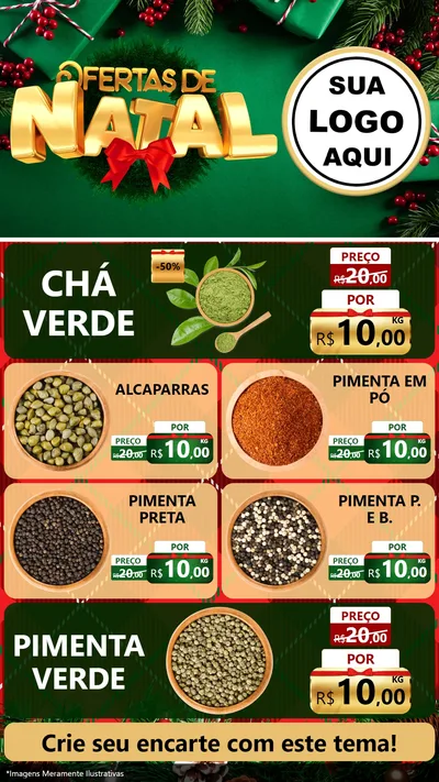 Modelo de TV para TV Vertical com o tema Ofertas de Natal para Produtos Naturais