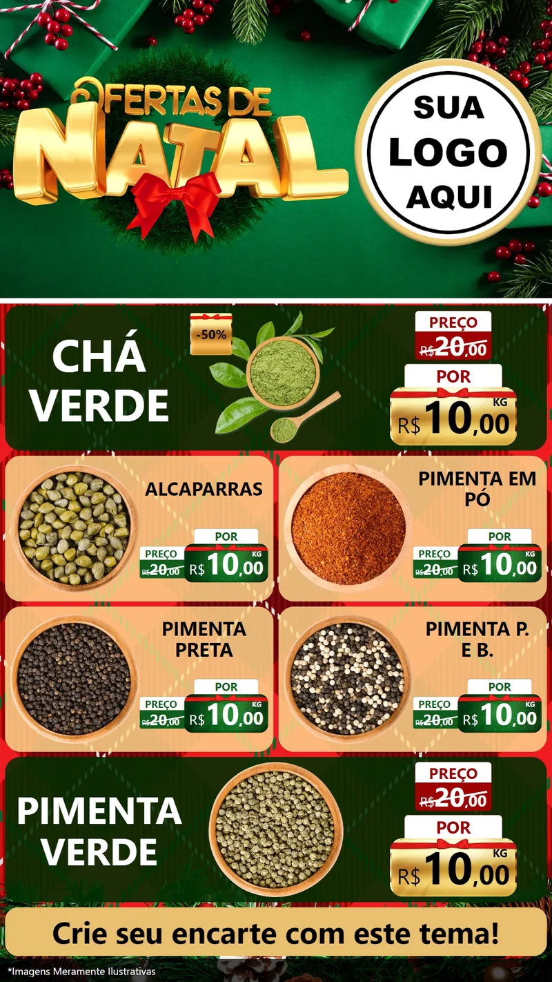 Modelo de TV para TV Vertical com o tema Ofertas de Natal para Produtos Naturais