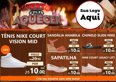Modelo de Encarte para Encarte A4 Horizontal com o tema Ofertas Para Aquecer para Calçados