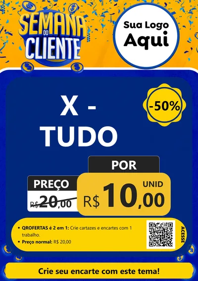 Modelo de Cartaz para Cartaz A4 Vertical com o tema Semana do Cliente para Hamburgueria
