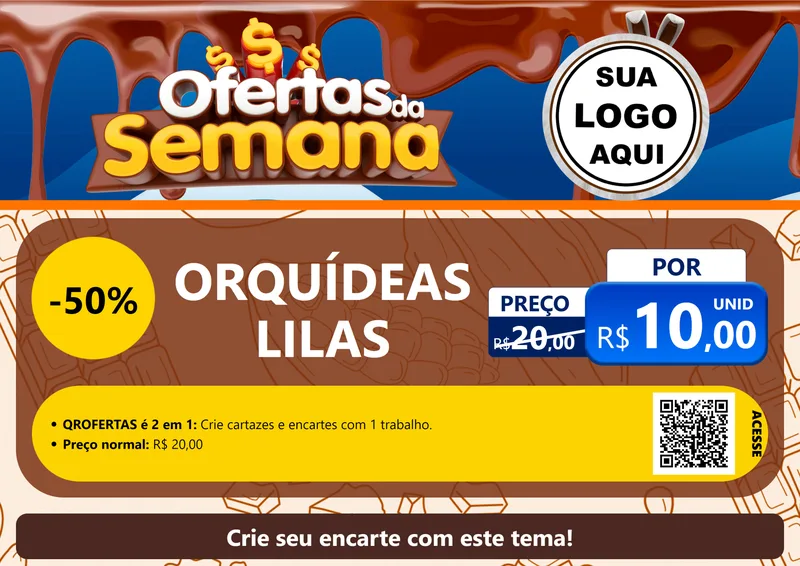 Modelo de Cartaz para Cartaz A4 Horizontal com o tema Ofertas da Semana - Páscoa para Floricultura e jardim