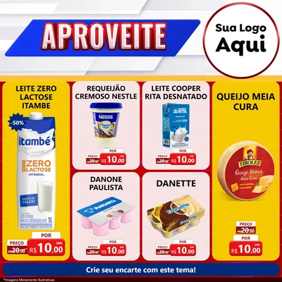 Modelo de Rede Social para Feed Facebook com o tema Aproveite para Frios e Laticínios